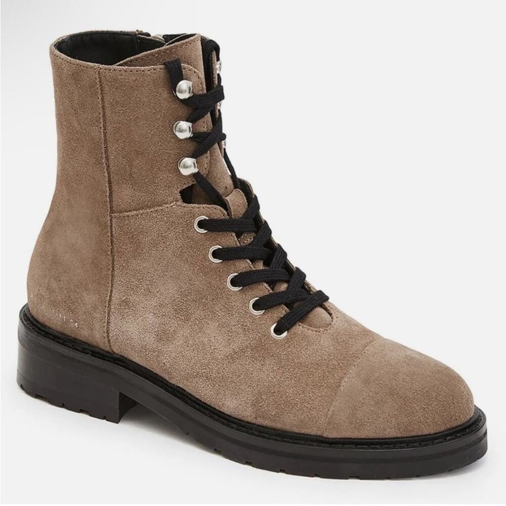 New All Saints Dusty Suede Combat Boots
